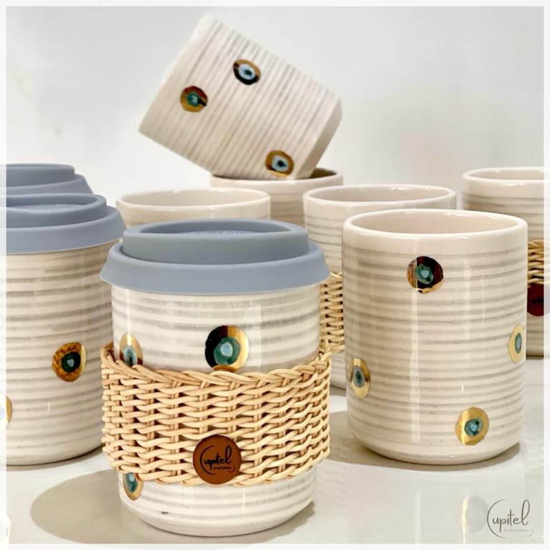 Tasse to go Stripe Eyes Einzel